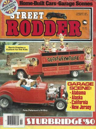 STREET RODDER 1981 FEB - PETE PETERSON'S HI-BOY, GEOFFREYMOBILE